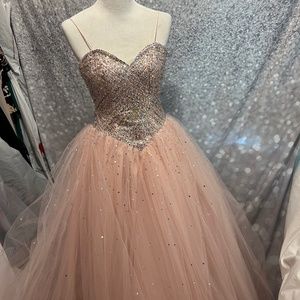 Nicole Miller Bridal Pink Sequin Prom Dress
